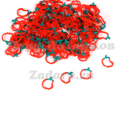 Резиночки для браслетов фигурные &quot;iApple&quot; Красные Loom Bands (200+)