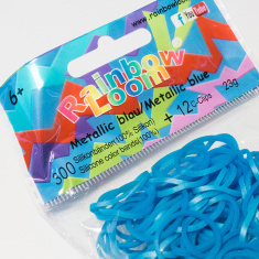 Резиночки для плетения браслетов &quot;Металлик&quot; Голубой Rainbow Loom