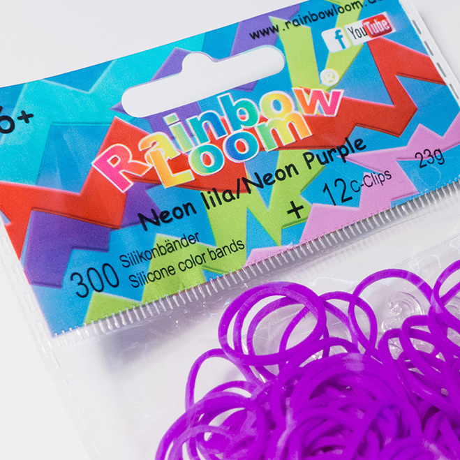 Резиночки для плетения браслетов "Неон" Силикон Фиолетовый Rainbow Loom