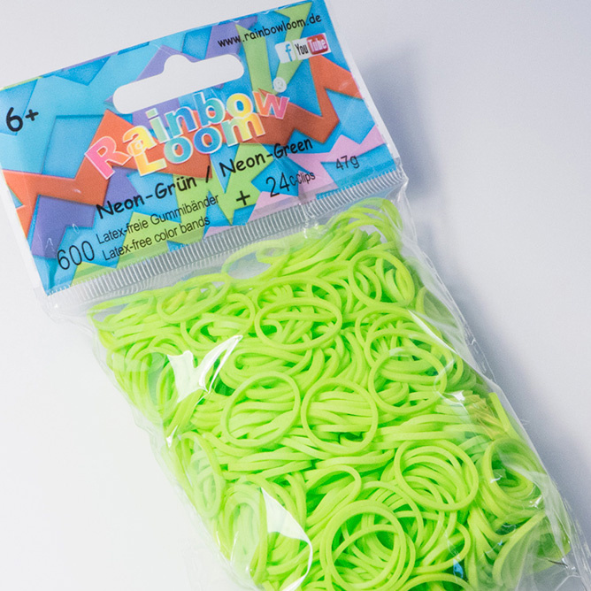 Резиночки для плетения браслетов &quot;Неон&quot; Зеленый Rainbow Loom