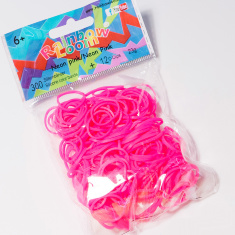 Резиночки для плетения браслетов &quot;Неон&quot; Силикон Розовый Rainbow Loom
