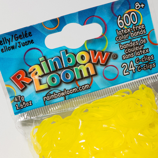 Резиночки для плетения браслетов Желтые гелевые Rainbow Loom