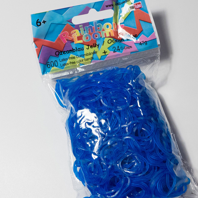 Резиночки для плетения браслетов Голубые гелевые Rainbow Loom