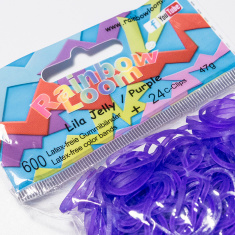 Резиночки для плетения браслетов Фиолетовые гелевые Rainbow Loom