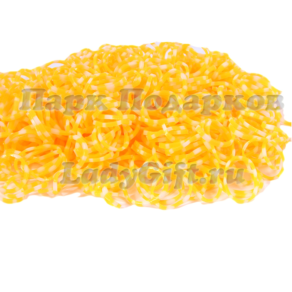 Резиночки для браслетов двухцветные Оранжевые Loom Bands (600+)