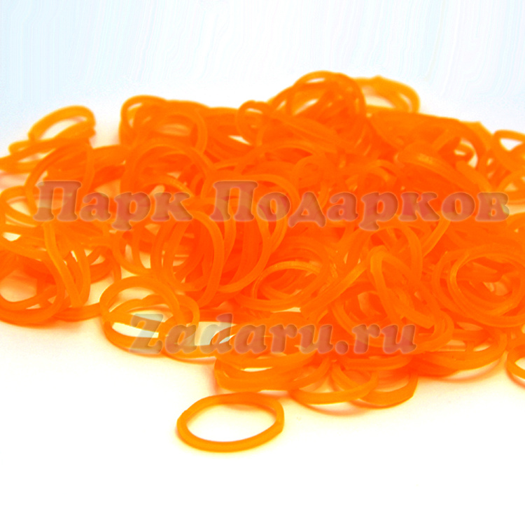 Резиночки для браслетов гелевые Ярко-Оранжевый Loom Bands (600+)