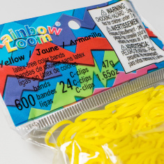 Резиночки для плетения браслетов "Классик" Желтые Rainbow Loom