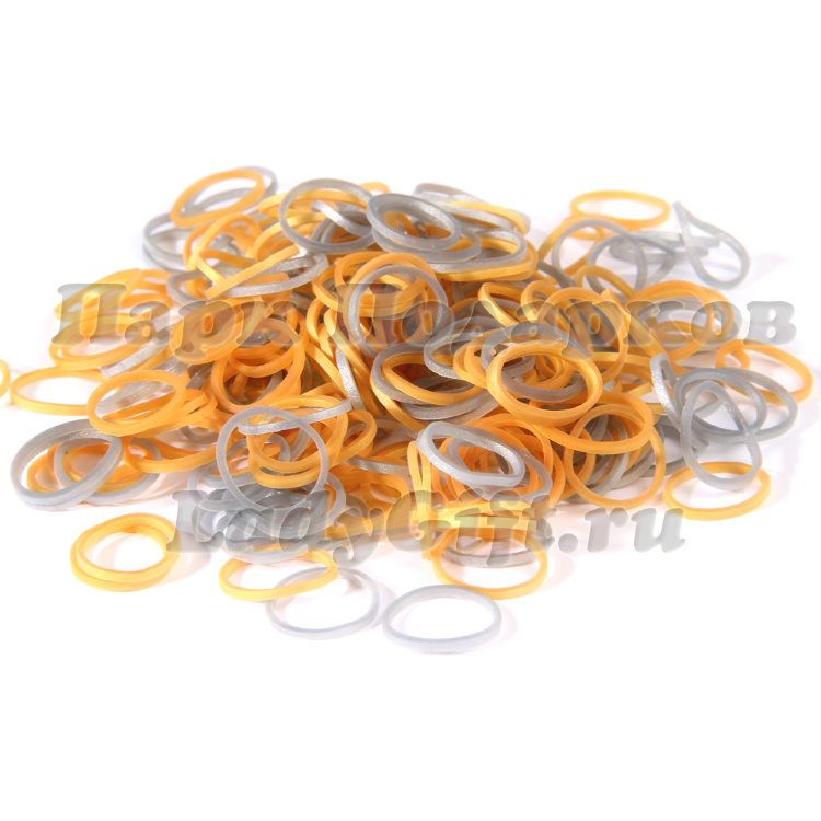 Резиночки для плетения браслетов "Золото-Серебро" 1000+ LoomBands