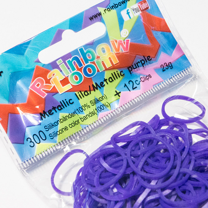 Резиночки для плетения браслетов &quot;Металлик&quot; Фиолетовый Rainbow Loom
