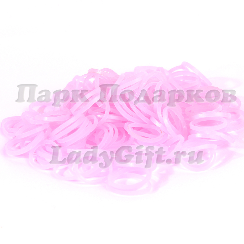 Резиночки для плетения светящиеся в темноте Розовый Loom Bands (200+)